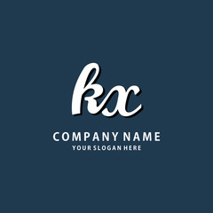 Initial KX white color logo template 