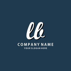Initial LB white color logo template 