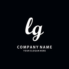 Initial LG white color logo template 
