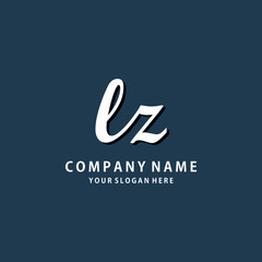 Initial LZ white color logo template 