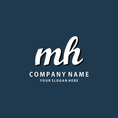 Initial MH white color logo template 