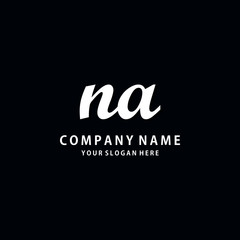 Initial NA white color logo template 