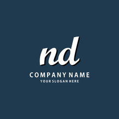 Initial ND white color logo template 