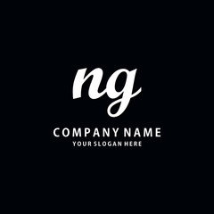 Initial NG white color logo template 
