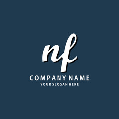 Initial NF white color logo template 