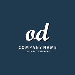 Initial OD white color logo template 