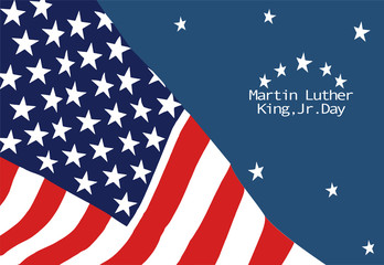 Martin Luther King Day Anniversary - American flag abstract background illustrator vector