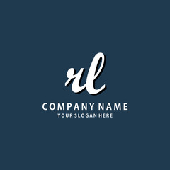 Initial RL white color logo template 