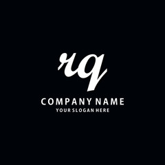 Initial RQ white color logo template 