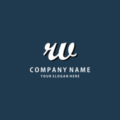 Initial RV white color logo template 