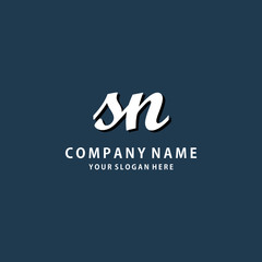 Initial SN white color logo template 