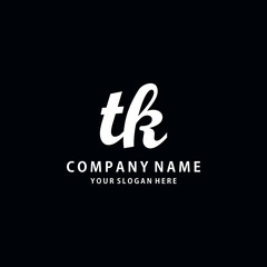 Initial TK white color logo template 