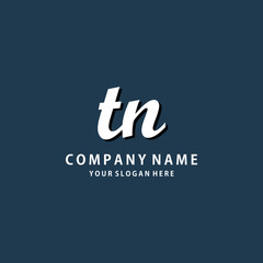 Initial TN white color logo template 