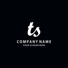 Initial TS white color logo template 