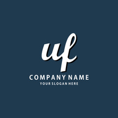 Initial UF white color logo template 