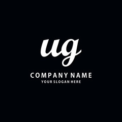 Initial UG white color logo template 