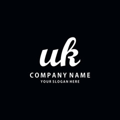 Initial UK white color logo template 