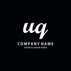 Initial UQ white color logo template 