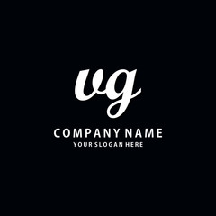 Initial VG white color logo template 