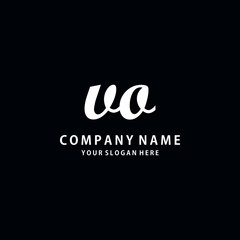 Initial VO white color logo template 