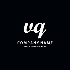 Initial VQ white color logo template 