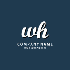Initial WH white color logo template 