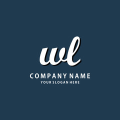 Initial WL white color logo template 