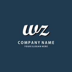 Initial WZ white color logo template 