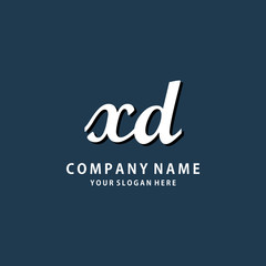 Initial XD white color logo template 