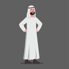 Unsatisfied Gesture Expression Arabic Man Character Cartoon