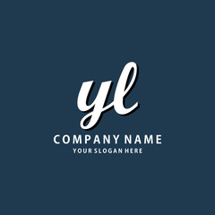Initial YL white color logo template 
