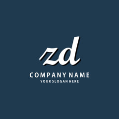 Initial ZD white color logo template 