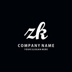 Initial ZK white color logo template 