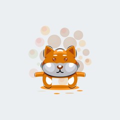 Cute Dog Mascot Cartoon Design Vector