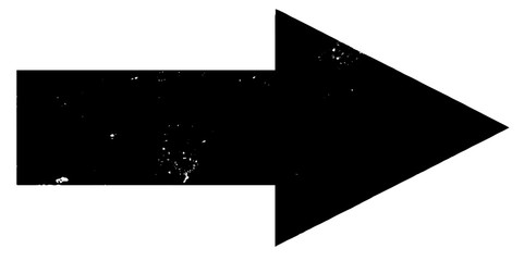 Arrow in grunge style with black on a white background