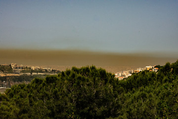 Fototapeta premium Air pollution over Beirut city