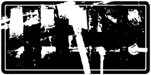 Obraz premium Grunge rubber stamp rectangular. Black background for text, label, icons