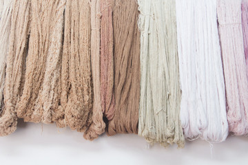 Silk yarn dyed by nature colour
