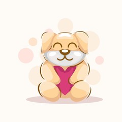 Fototapeta premium Cute Dog Mascot Cartoon Design Vector