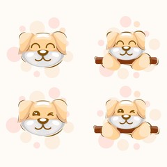 Cute Dog Mascot Cartoon Design Vector