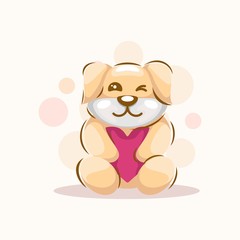 Cute Dog Mascot Cartoon Design Vector