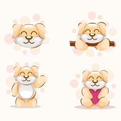 Obraz na płótnie Canvas Cute Dog Mascot Cartoon Design Vector