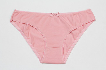 Beautiful women's cotton panties on white background.