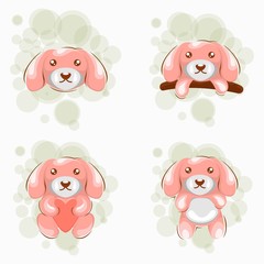 Cute Dog Mascot Cartoon Design Vector