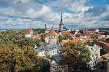 The Aerial View of Tallinn Old Town, Estonia