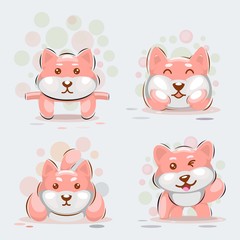 Cute Dog Mascot Cartoon Design Vector