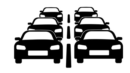  A traffic jam on the road during rush hour