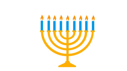 hanukkah menorah with candles