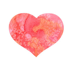 Pink heart for Valentine day with watercolor texture - splashes