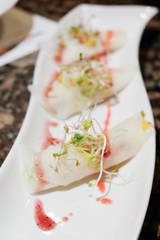 Korean vegetable roll with sauce